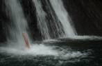 Delicioso banho de cachoeira na Cascade aux Ecrevisse, no Parque Nacional em Basse Terre, em Guadalupe, no Caribe Delicioso banho de cachoeira na Cascade aux Ecrevisse, no Parque Nacional em Basse Terre, em Guadalupe, no Caribe