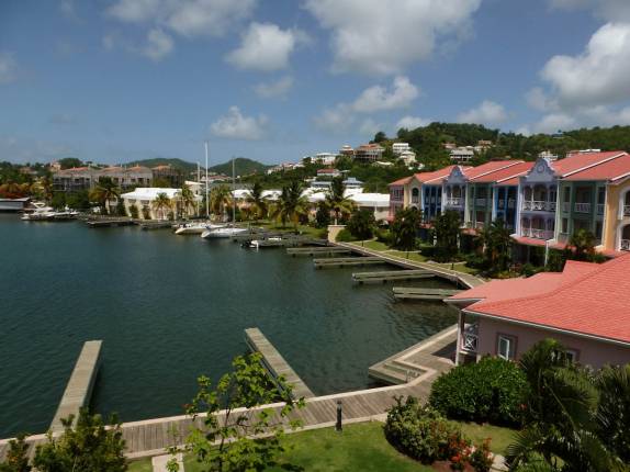 Casas na marina de Rodney Bay, norte de Santa Lúcia Casas na marina de Rodney Bay, norte de Santa Lúcia