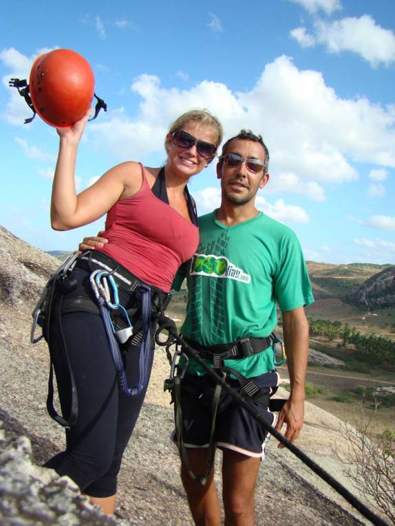 Fim da escalada da Pedra do Lagarto, na região de Passa e Fica - RN Fim da escalada da Pedra do Lagarto, na região de Passa e Fica - RN