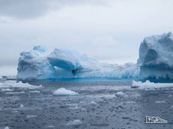 Um grande iceberg flutua em Kinnes Cove, na Antártida Um grande iceberg flutua em Kinnes Cove, na Antártida