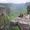 Observando o Cachoeirão, no Vale do Pati, na Chapada Diamantina - BA