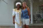 A mui simpática Lidia, dona da nossa Guest House, pronta para ir à missa em Port Antonio, no nordeste da Jamaica A mui simpática Lidia, dona da nossa Guest House, pronta para ir à missa em Port Antonio, no nordeste da Jamaica