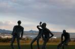 Arte em parque de Reykjavik, capital da Islândia