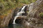 Cachoeira da Farofa, na trilha capixaba de acesso ao Pico da Bandeira, no Parque Nacional do Caparaó - MG/ES