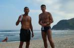 Depois da corrida nas areias de Maresias, com o Haroldo em São Sebastião - SP