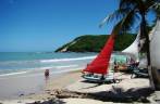 Jangadas na praia de Ponta Negra, em Natal - RN