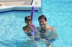 Marcelo e André, na piscina do condomínio em Key Biscayne - Flórida