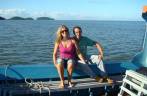 Na barca, voltando da Ilha
