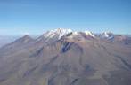 O vulcão Chachani, com mais de 6 mil metros, visto do topo do El Mistí, em Arequipa - Peru
