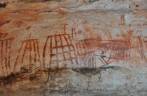 Pinturas na Toca do Capim, no Parque Nacional da Serra das Confusões, no sul do Piauí