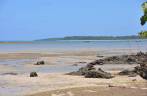 Praia de Moreré na maré baixa, na Ilha de Boipeba - BA