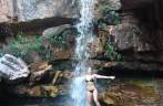 Tomando banho na Cachoeira Primavera, em Lençóis, na Chapada Diamantina - BA