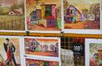 Venda de arte nas ruas de La Boca, em Buenos Aires, na Argentina