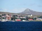 Chegando a Port Stanley, a capital de Falkland
