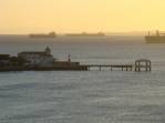Sol se pondo na Baía de Todos os Santos, visto de Pedra Furada, em Salvador - BA