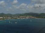 Vista da baía de Rodney Bay, do alto de Pigeon Island no norte de Santa Lúcia