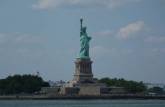 A Estátua da Liberdade, vista do ferry de Staten island, em Nova Iorque, nos Estados Unidos