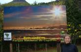 Cartaz na portaria Capixaba do Parque Nacional do Caparaó - MG/ES