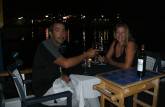 Celebrando um ano de viagem em alto estilo, com vinho frances, num dos restaurantes da marina Port La Royale, em Marigot - Saint Martin (caribe)