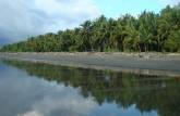 Orla de coqueiros na praia de Zancudo, no litoral Pacífico da Costa Rica