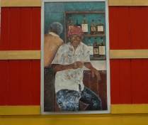 Arte na destilaria Mount Gay, a mais tradicional de Barbados, na capital Bridgetown