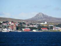 Chegando a Port Stanley, a capital de Falkland