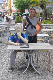 Com Jorge Amado no Vesúvio, em Ilhéus - BA