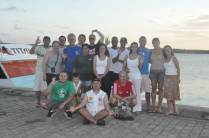 Fotos de despedida do grupo que esteve em Abrolhos, em Caravelas - BA