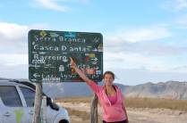 Nossa logo na placa no Caminho do Céu, próximo à Delfinópolis na região da Serra da Canastra - MG