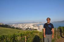 Vista da orla de Santos, do morro da Asa Delta de São Vicente - SP
