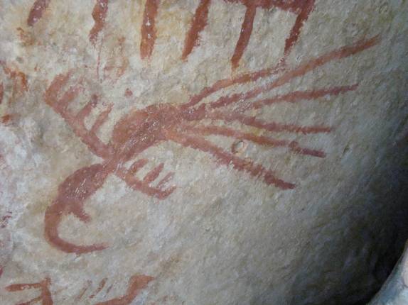 A bela pintura da Arara, no Lajedo da Soledade, região de Apodi - RN