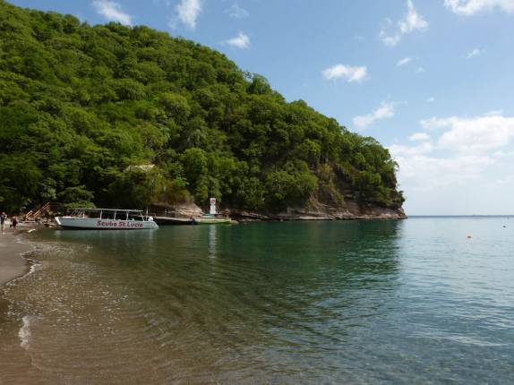 A deliciosa praia de Chastanet, em Soufriere, no sul de Santa Lúcia, no Caribe