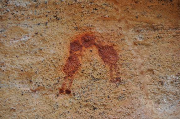 A famosa pintura do 'Beijo', na Serra da Capivara, próximo à São Raimundo Nonato - PI