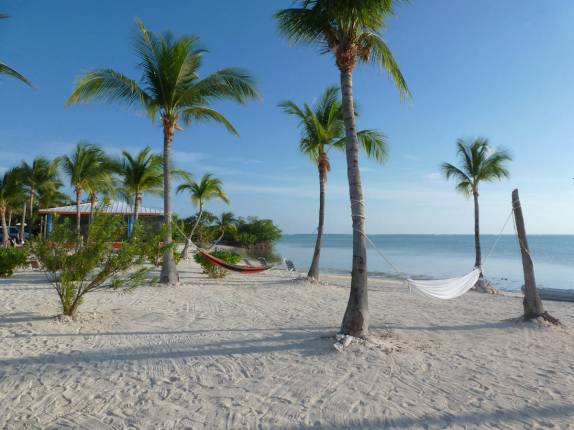 A pequena praia de nossa deliciosa pousada em Little Cayman, nas Ilhas Caiman A pequena praia de nossa deliciosa pousada em Little Cayman, nas Ilhas Caiman