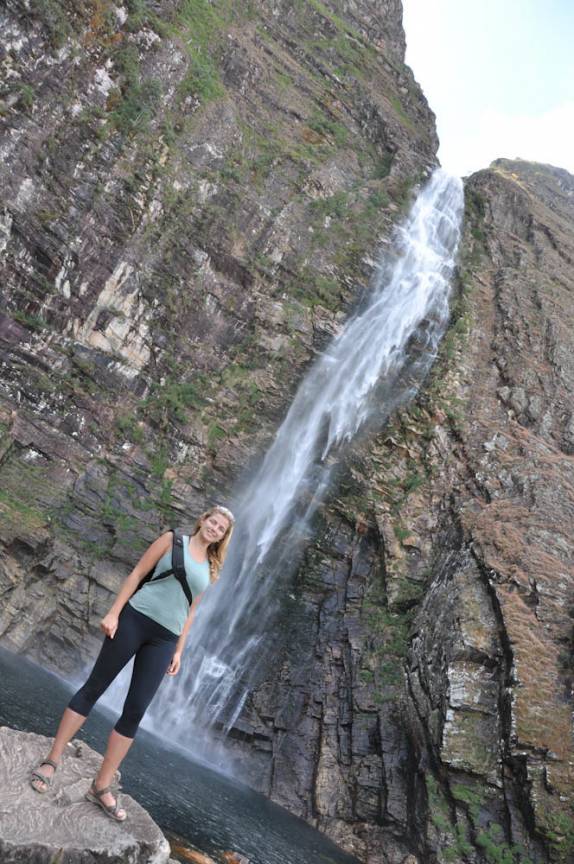 A primeira grande queda do São Francisco, a Casca d'Anta, próximo à Delfinópolis na região da Serra da Canastra - MG