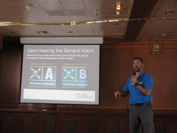 Apresentação dos sitemas e procedimentos de segurança do Sea Spirit