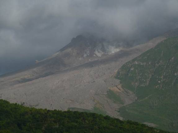 As marcas de um fluxo piroclástico no vulcão de Montserrat, no Caribe