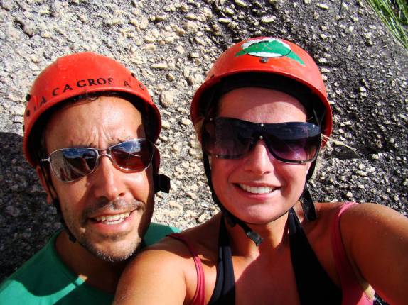 Autofoto no meio da escalada da Pedra do Lagarto, na região de Passa e Fica - RN Autofoto no meio da escalada da Pedra do Lagarto, na região de Passa e Fica - RN
