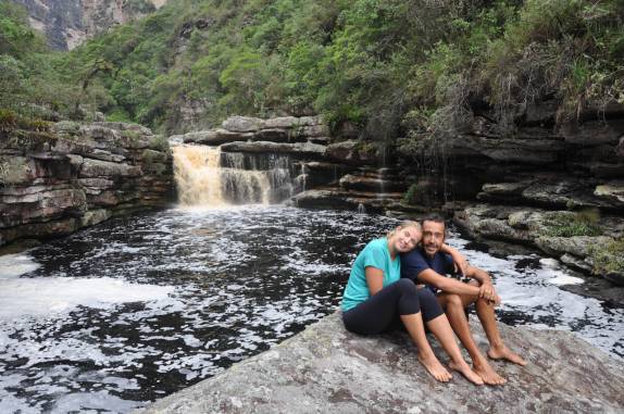Cachoeira do Encontro, no rio da Cachoeira da Fumacinha, região de Ibicoara, na Chapada Diamantina - BA