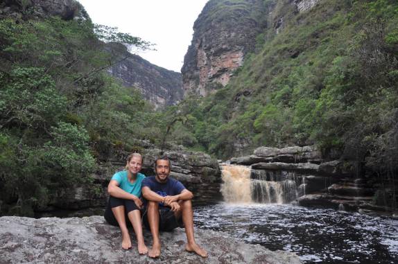 Cachoeira do Encontro, no rio da Cachoeira da Fumacinha, região de Ibicoara, na Chapada Diamantina - BA