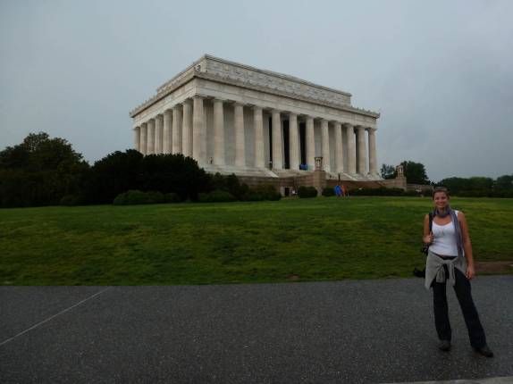 Chegando ao Lincoln Memorial, em Washington, capital dos Estados Unidos