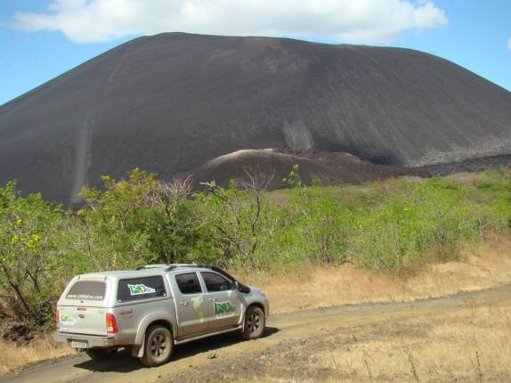 Chegando ao vulcão Cerro Negro próximo à León, na Nicarágua.