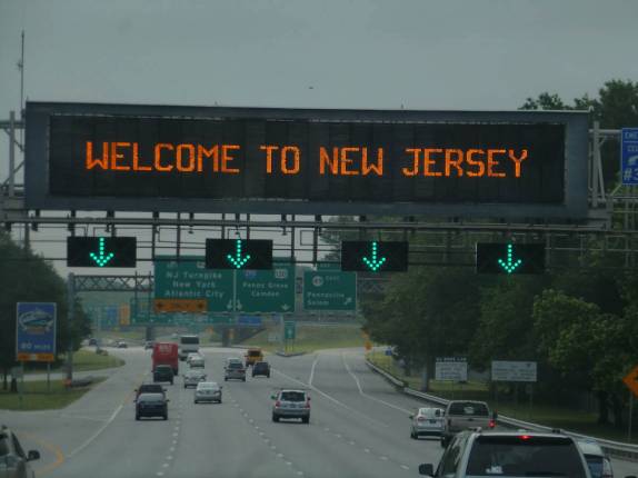 Chegando à New Jersey, nos Estados Unidos