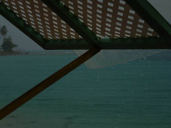Chuva no nosso restaurante em Speightstown, no oeste de Barbados