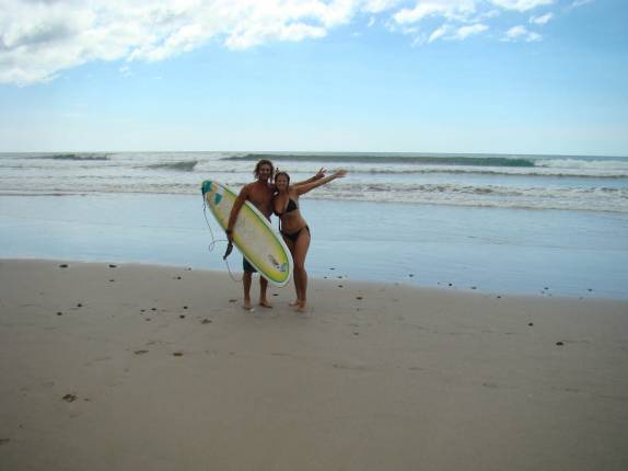 Com o gaúcho Luís na praia de Santa Teresa, na península de Nicoya - Costa Rica