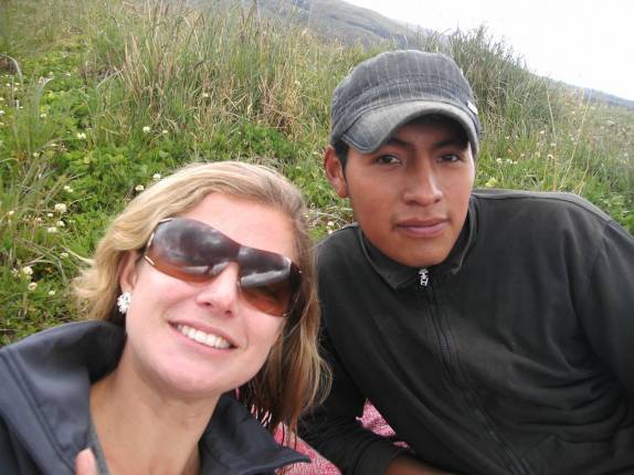 Com o guia Xavier, durante passeio à cavalo na 'Avenida dos Vulcões', no Equador Com o guia Xavier, durante passeio à cavalo na 'Avenida dos Vulcões', no Equador