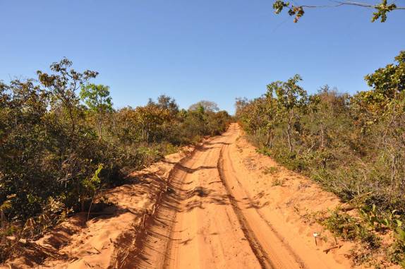 Estrada de areia em Bonito de Minas, entre Chapada Gaúcha e Januária - MG