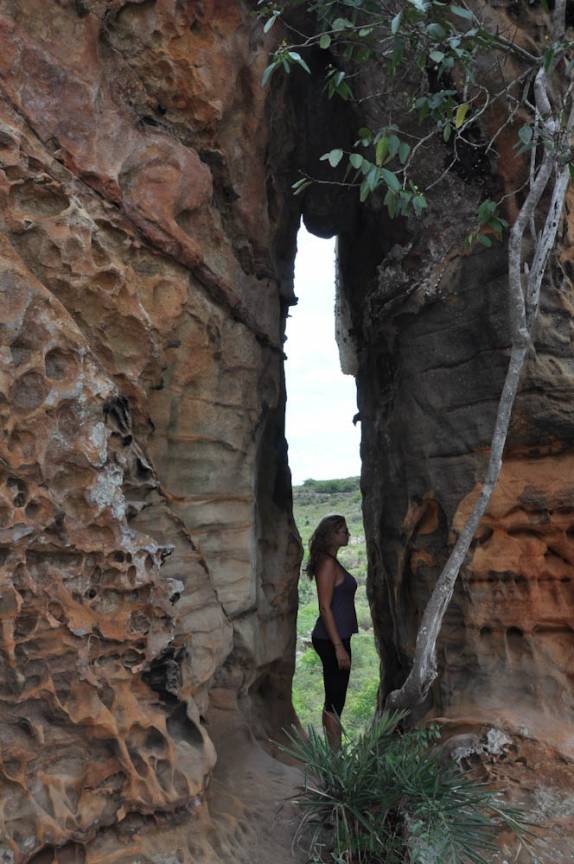 Fenda na rocha no P.N da Serra do Catimbau, próximo à Buique - PE