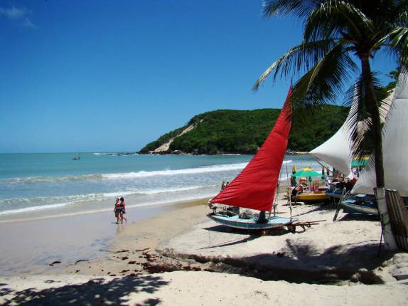 Jangadas na praia de Ponta Negra, em Natal - RN Jangadas na praia de Ponta Negra, em Natal - RN