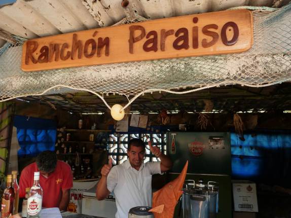 Local do nosso almoço na Praia Paraiso, na Isla de la Juventud, em Cuba Local do nosso almoço na Praia Paraiso, na Isla de la Juventud, em Cuba